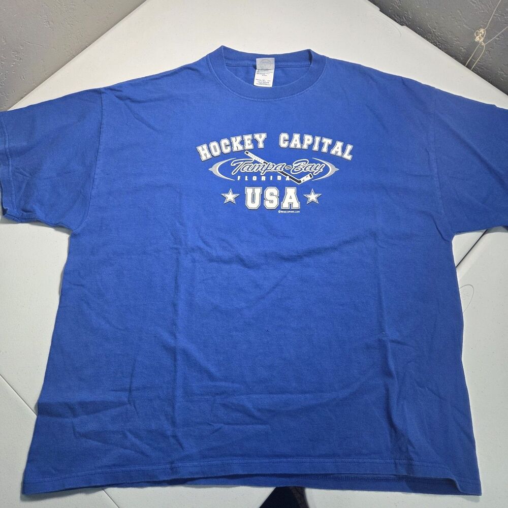 ​Tampa Bay Hockey Capital USA T-Shirt Mens XL Royal Blue Smack Apparel